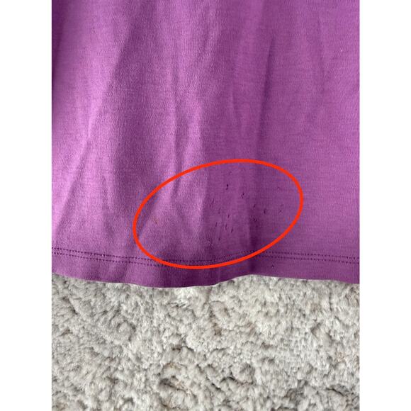 LL Bean Size M Supima Cotton Minimalist Casual Top Purple Long Sleeve Pullover - Picture 2 of 7